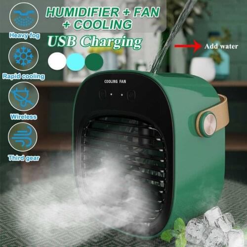 Warmtoo USB Desk Mini Fan Portable Air Cooler Fan Air Conditioner Desktop Air Cooling Fan Humidifier Purifier For Office Bedroom