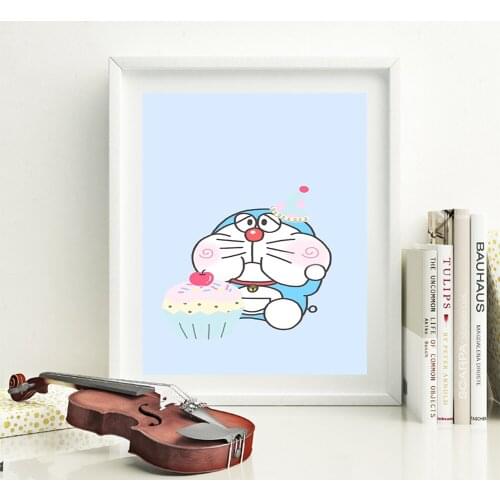 Nordic Doraemon Modern Abstract Flower Painting Canvas Modular Print Wall Painting Living Room Paintings Wall Decor