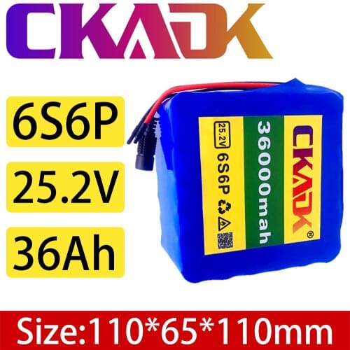 NEW Lithium ion battery 24 V 36ah 6s6p 25.2v 36000 MAH, used for electric bicycle, scooter, wheelchair, with BMS