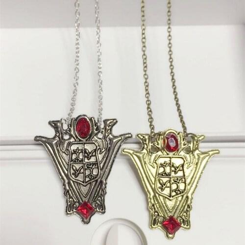 2020 Hot New Fashion Retro City Twilight New Moon crest tower clock red crystal pendant necklace wholesale