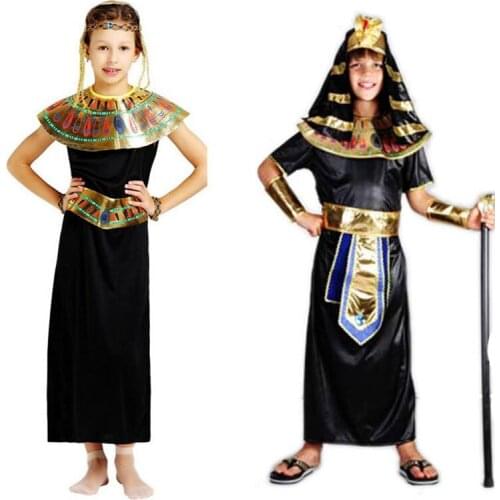 New Black Girls Boy Greece Eypt Cosplay Pharaoh Costume Clothing Carnival Fancy Dress Party halloween costume for kids