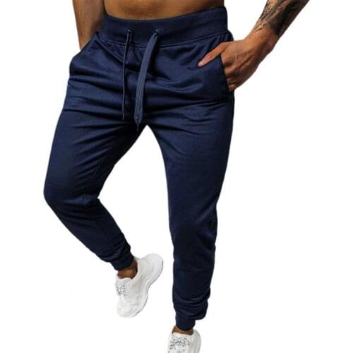 Solid Color Ankle Banded Men Pants Warm Elastic Waist Stand Pockets Oversize Pants Sweatpants Streetwear
