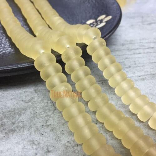 Wholesale Matte Yellow Glass Rondelle Beads Jewelry Loose Beads Approx 15.5 Inch Strands Jewelry Accessories Beads BE5548