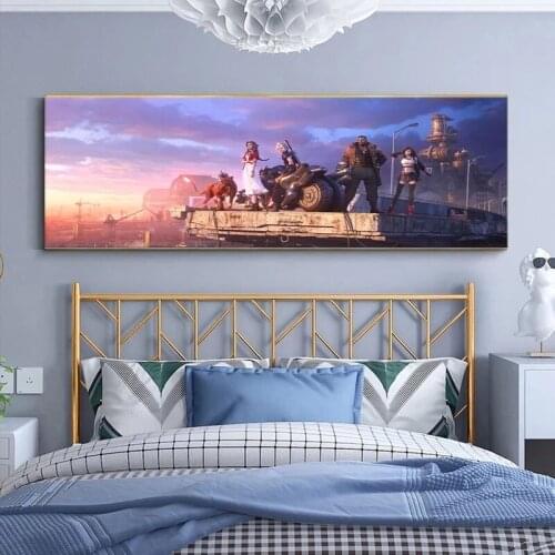 Final Fantasy 7 Game Tifa Cloud Aeris Canvas Painting Cartoon Movie Poster Print Wall Art Picture Living Room Home Decor Cuadros