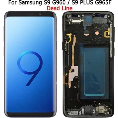 With dead line S9 SM-G960F LCD For Samsung Galaxy S9 Plus Display With Frame For S9 Plus G965F LCD Display Touch Screen Assembly