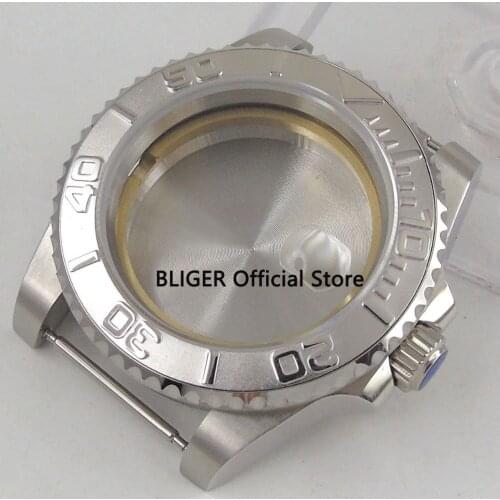 Sapphire Crystal 40MM Silver Color Ceramic Bezel 316L Stainless Steel Watch Case Fit For ETA 2836 Automatic Movement C19