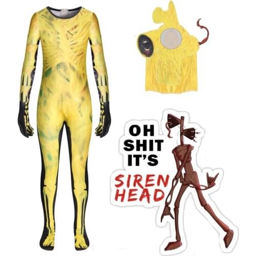 Snailify Boys Siren Head Cosplay Kids Golden Skeleton Costume Jumpsuit With Hood Halloween Costume For Child Carnival Party