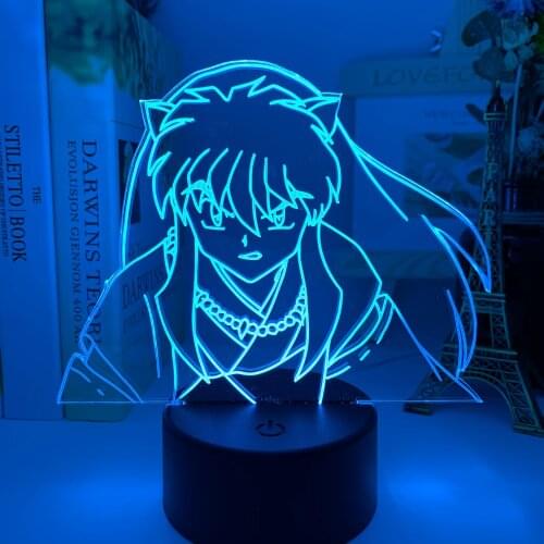 Manga Inuyasha Figure Led Night Light Lamp for Kids Bedroom Decoration Nightlight Color Changing Usb Table Lamp Gift for Child