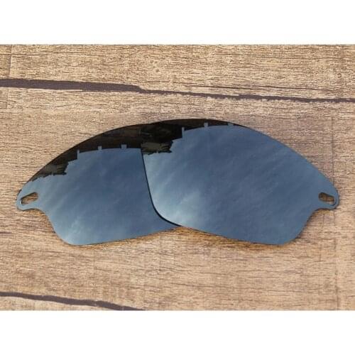 Vonxyz Stealth Black Polarized Replacement Lenses for-Oakley Fast Jacket Frame