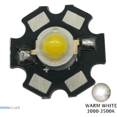 5W Warm White High Power LED Bead Emitter DC6.5-7.5V 700mA 2700-3300K with 20mm Star Platine Base