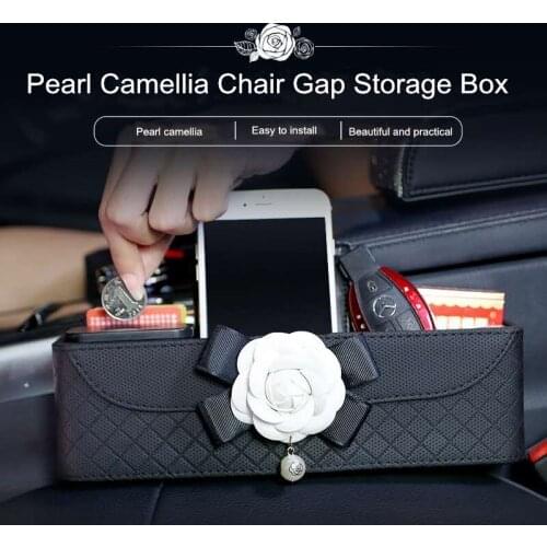 Pearl camellia car chair gap crevice storage box multi-function fashion camellia storage bag women interior supplies