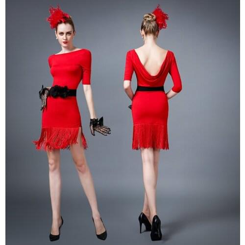 Adult/ tassel Latin Dance Dress Women Girls/Lady Cha Cha/Rumba/Samba/Tango/Ballroom Dance Skirt Latin Performance Wear