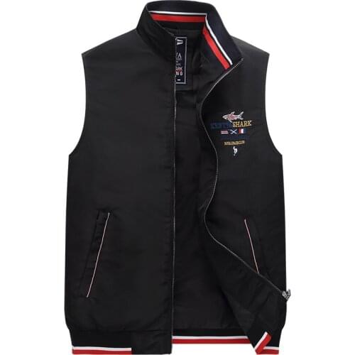 New Arrival 2020 Spring Mens Vest High Quality Embroidery Jacket Men Sleeveless Stand Collar Waistcoat Plus Size 4XL