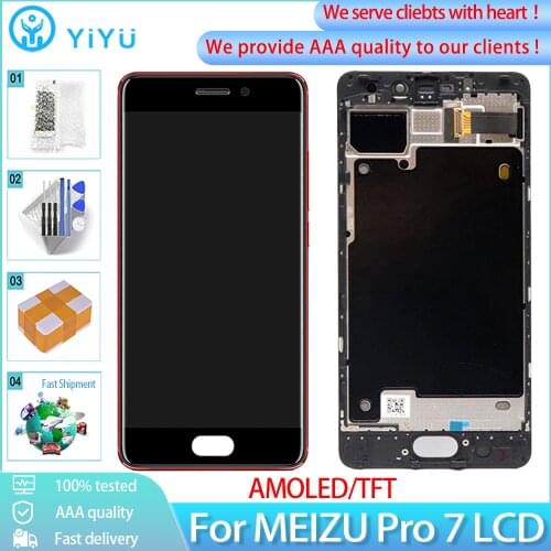 5.2'' With Frame Screen For Meizu Pro 7 LCD Display With Touch Screen AMOLED/TFT Digitizer For Meizu Pro7 M792H M792Q Orig LCD