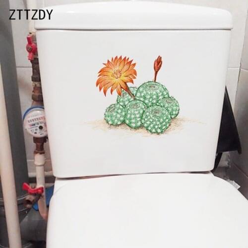 ZTTZDY 25.4×16.7CM Hand Painted Cactus Cartoon Home Kids Room Wall Stickers WC Toilet Decoration T6-0023