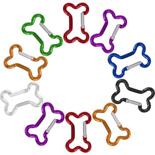 10PCS Bone Type Carabiner Aluminum Alloy Backpack Water Bottle Buckle Multifunctional Crarabiner