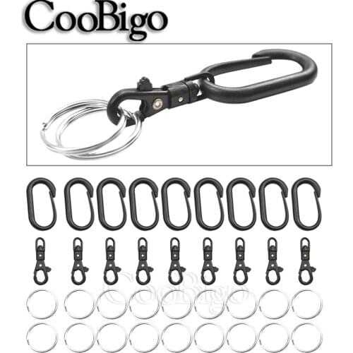 10pcs Lobster Clasp Hook Keyring Split Ring Key Holder Ring for Wallet Clothes Backpack Paracord Lanyard DIY Keychain Accessory