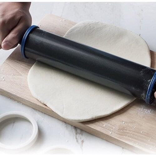 11 Inch Large Rolling Pin Roller Flour Stick Three-Stage Replacement Adjustable Thickness Non-Stick Coating Kitchen Pastry Tools