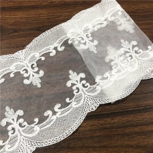 15Yards 15cm Width White High Quality Clothing Material DIY Craft Wedding Embroidery Lace Trim