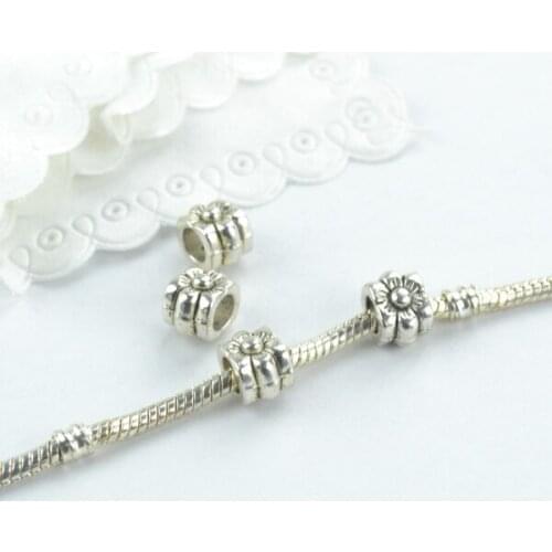 25 pcs Silver Plated flower Charms alloy Pendants for Bracelet Necklace Jewelry Making Accessories DIY 1890