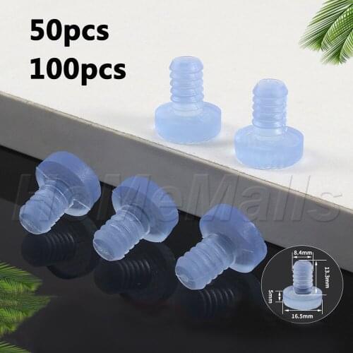 50/100pcs M8 Transparent Rubber Bumper Pads Anti-slip Foot Pad Embedded Anti Collision Hole Plugs For Cabinets Doors Drawers