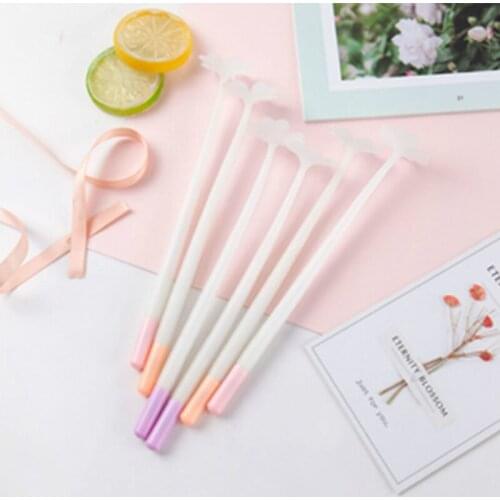 50PCS Four-Leaf Clover In Case of Light-Induced Discoloration Flowers Cartoon Gel Pen 0.5mm Creative Students Stationery