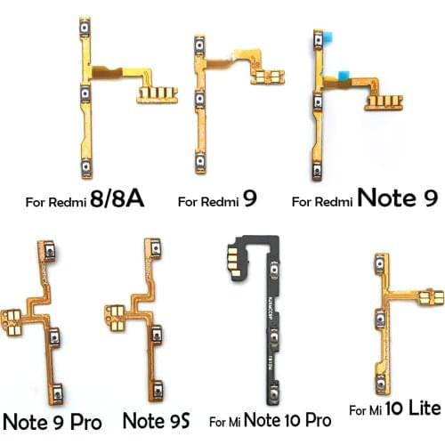 50Pcs Power Switch On/Off Button Volume Key Button For Xiaomi Redmi 8 8A 9 Note 9 9S Mi 9 10 Lite 9Se 10T Note 10 Pro Flex Cable