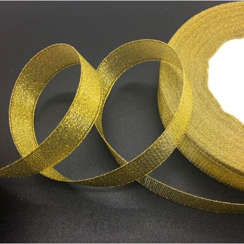 50 Yards/Roll 5/8" 15mm Golden Organza Ribbon Bow Wedding Decoration Lace Crafts