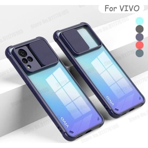 Acrylic Clear Transparent Phone Case For VIVO V21E V21 5G 4G V20SE V20 Y73 Y51 Y31 Y70 2020 Slide Camera Lens Protective Cover