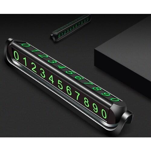 Alloy Car Telephone Number Card Luminous Magnetic Car Temporary Parking Card Double Side Telephone Number Plate Car Stikers