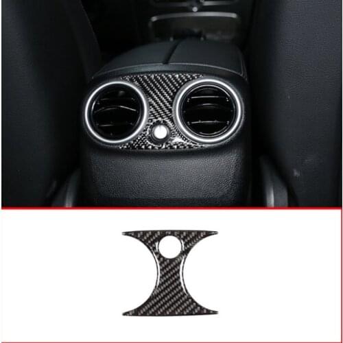 Real Carbon Fiber Car Armrest Rear Row Air Conditioning Vent Stickers For Mercedes Benz C Class W205 C180 C260 C300 GLC X253