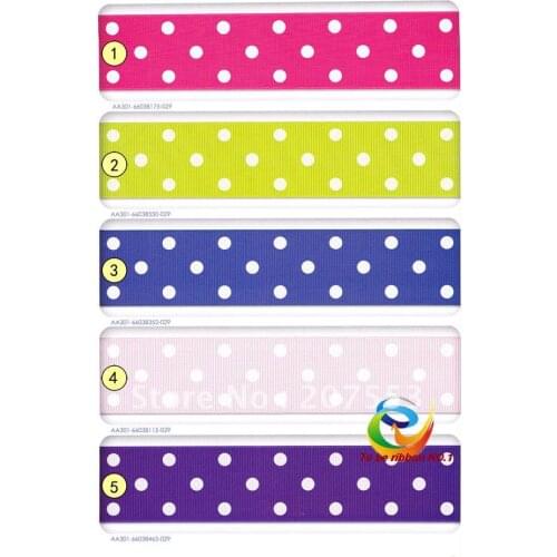 Free Shipping 100yards 1-1/2" 38mm Polka Sweet Dots Grosgrain Ribbon Hair Bow WY-027