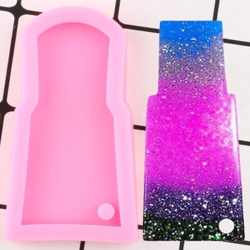 Shiny Water Glass Shape keychains Silicone Mold Key Chain Pendant Polymer Clay DIY Jewelry Making Glitter Epoxy Resin Moulds