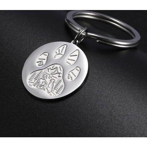 COOLTIME Cute Dog Puppy Paw Animal Stainless Steel Key Chains Personality Gifts for Men women Christmas Gift