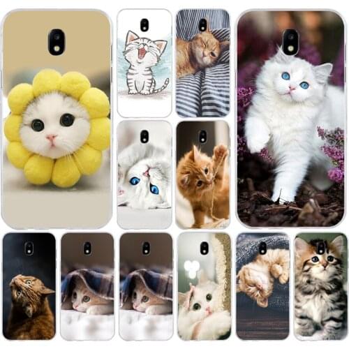 04AS Cute Cat Kitten Soft Silicone Tpu Cover phone Case for Samsung Galaxy J2 J3 J4 J5 J6 J7 Prime 2016 2017 Plus 2018