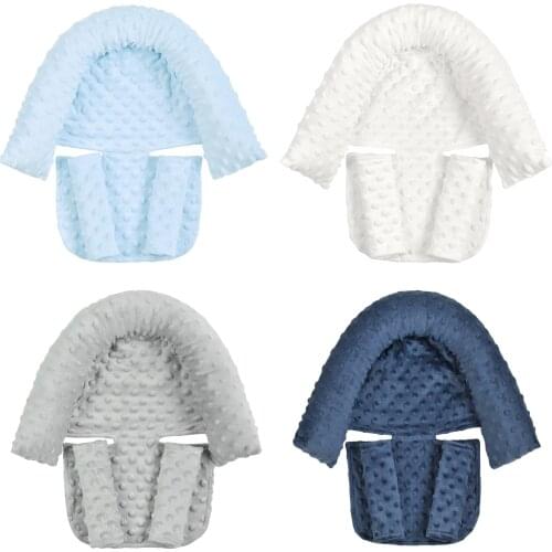 Baby Car Safety Head Support Pillow with Matching Seat Belt Strap Covers Baby Carseat Stroller Neck Protection Headrest