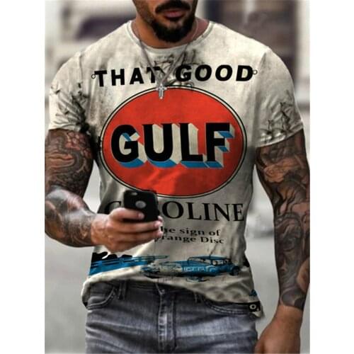 Mens Summer New Round Neck Short Sleeve 3D Printing Style Loose Personality T-shirt Printing Street Retro Casual Short T-shirt