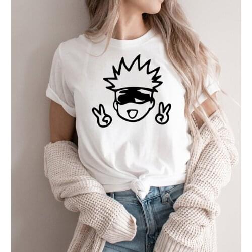 Anime Jujutsu Kaisen Unisex T Shirt Satoru Gojo Print Summer Cartoon Cute T-Shirt Women Short Sleeve Harajuku Graphic Tees Tops