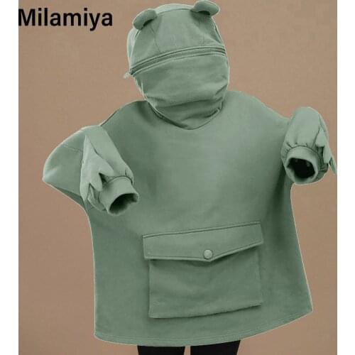 Oversized Hoodie Women Streetwear Casual Frog Printed Sweatshirt Women Winter Clothes Pullovers Tops Ropa De Mujer 2021