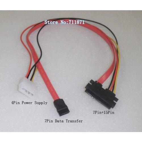 4Pin+7P 7Pin+15P 22P Power Data Cable 3.5 inch HDD DVD-ROM Power Line 4P/7Pin 7P+15Pin Data Power Wire Power Supply SATA Cable
