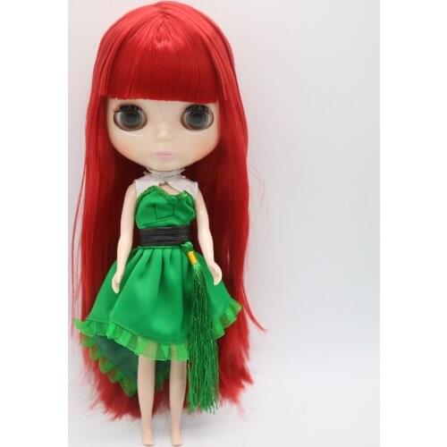 Nude blyth Doll, red hair Factory doll,KSM 0011 Straight hair dolls
