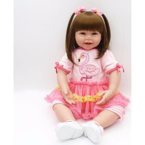 24" lovely girl princess dolls reborn soft silicone vinyl reborn baby dolls for kids child birthay gift bonecas reborn