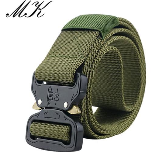 Military Equipment Combat Tactical Belts for Men Army Training Nylon Metal Buckle Waist Belt Outdoor Hunting Waistband
