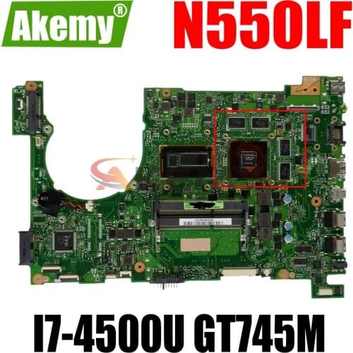AKEMY N550LF Laptop Motherboard For ASUS VivoBook N550LF N550L Original Mainboard I7-4500U GT845M