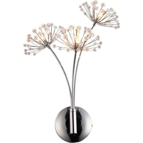 Nordic Dandelion Wall Lamps Bathroom Bedroom Bedside Lamp Living Room Decoration Creative Crystal Flower Led Wall Light Fixtures
