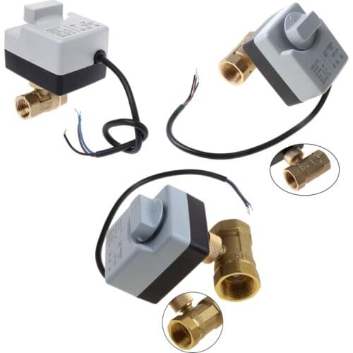 2021 New AC220V DN15 DN20 DN25 2 Way 3 Wires Brass Motorized Ball Valve Electric Actuato With Manual Switch