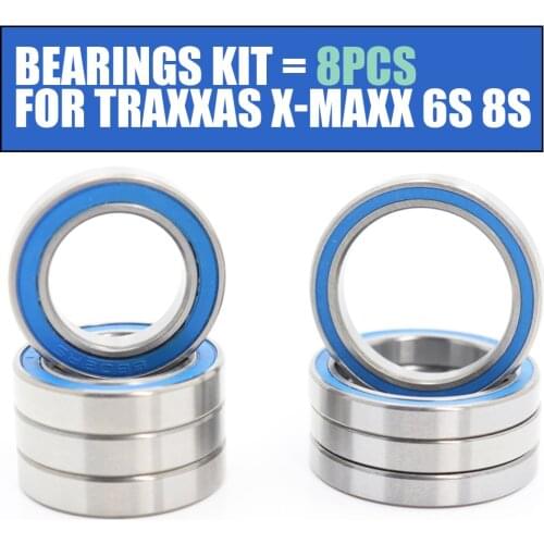 RC Wheel Hub Bearings for Traxxas X-Maxx 6S 8S, 15x24x5mm-20x27x4mm Ball Bearing Set (Pick of 8pcs)