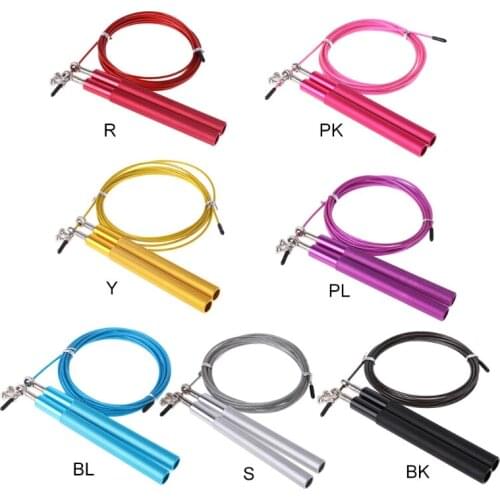 360° Swivel Ball Bearing Rope Skipping Gym Fitness MMA Boxing Training Adjustable Steel Wire Jump Rope Aluminum Handle