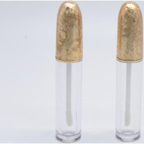Gold Empty Lip Gloss Tube Container Clear Lip Balm Tubes Bullets Shape Lipstick Refillable Bottles Lipgloss Bottle 6ml