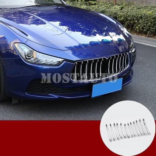 For Maserati Ghibli ABS Chrome Center Grille Grid Molding Trim Cover 2014-2017 12pcs Car Accessories Interior Car Decor Car Trim
